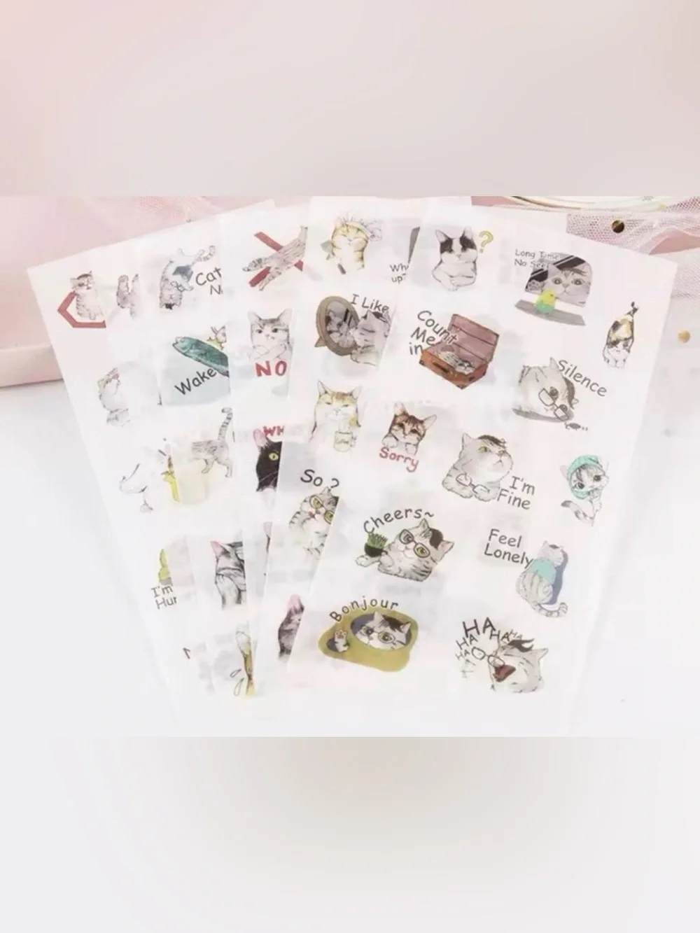 $2 Cute Cat Sticker 6 piece Sheets $2 WITH ANY $10 ORDER OR MORE